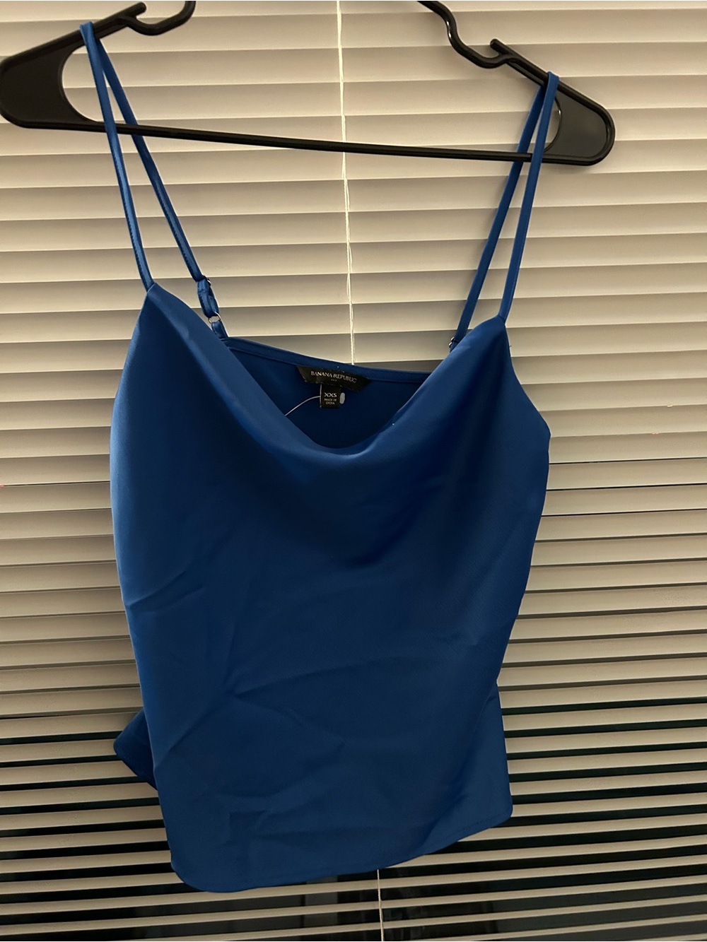 Banana Republic Blue Satin Cowl Neck Camisole